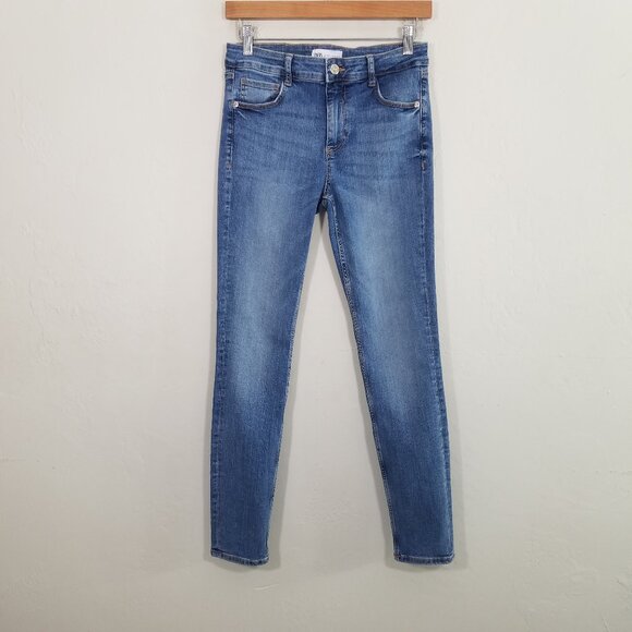 Zara Skinny Jeans Stretch Blue Size 6 - Picture 1 of 5